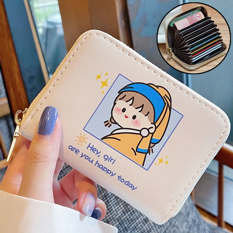 Cute Fashion Women's Small Wallet Beauty Student Mini Coin Purse Cartoon Y2k Thin Card Holder Fold Simple Multifunction Case Bag