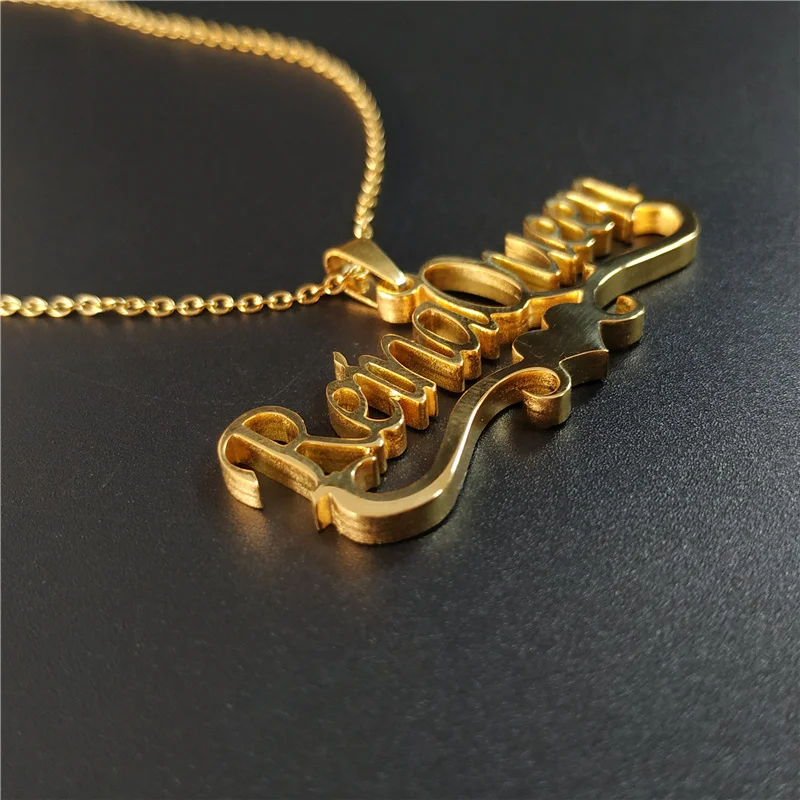 

Personalized Custom Men And Women Name Necklace Stainless Steel Fashion Design Gifts For Family