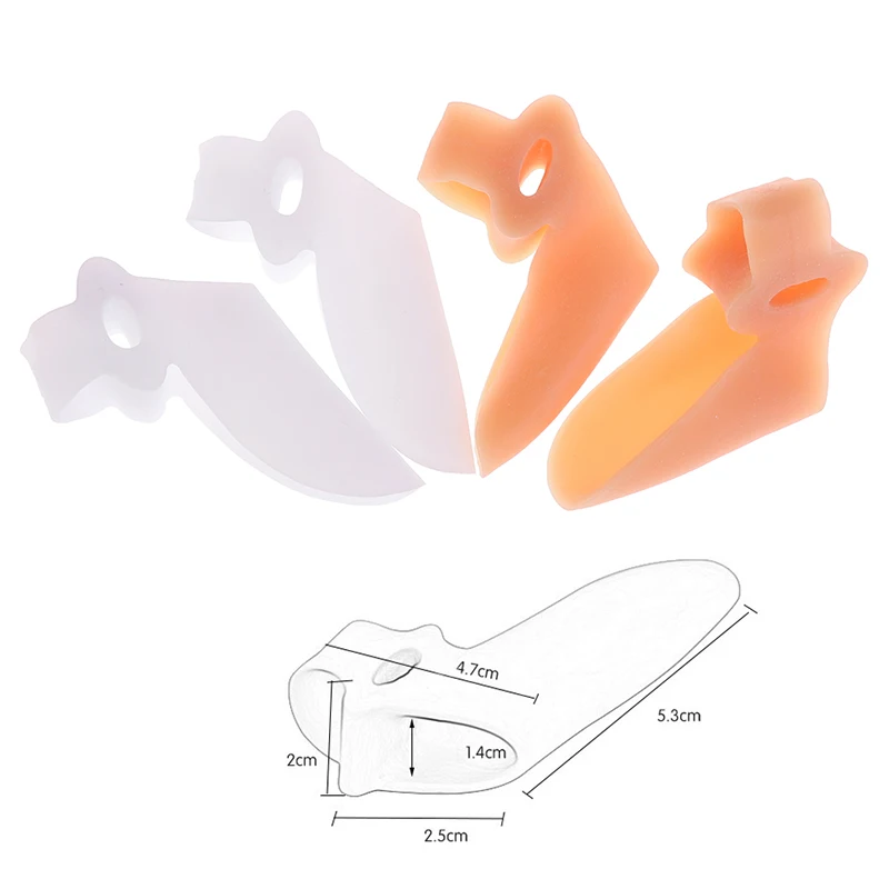 

2Pcs/pair Silicone Gel Foot Fingers Two Hole Toe Separator Thumb Valgus Protector Bunion Adjuster Hallux Valgus Guard Feet Care
