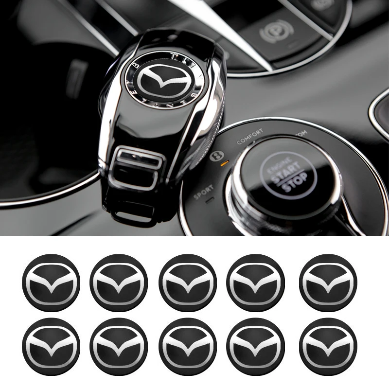 

10pcs Emblem Logo Car Key Sticker Shell Remote Fob Decals for Mazda3 6 Atenza Axela Demio CX-3 CX7 CX-9 2015 2016 2017 2018 2019
