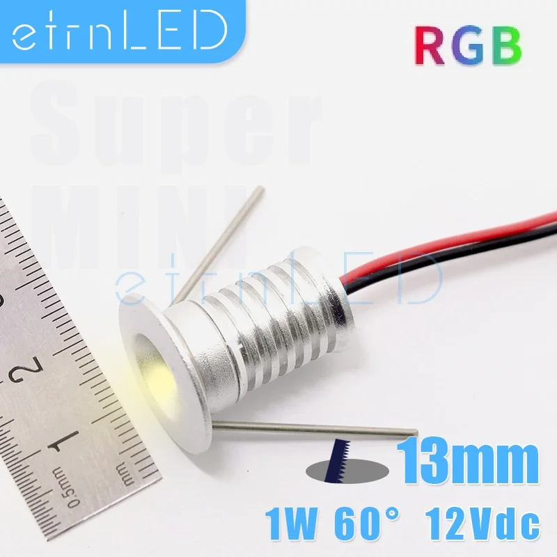 

etrnLED RGB Led Spotlight Super Mini Lamp 12V Dimmable Auto Cabinet Star Light 1W Recessed Spot Ceiling Indoor Home Decor Foco