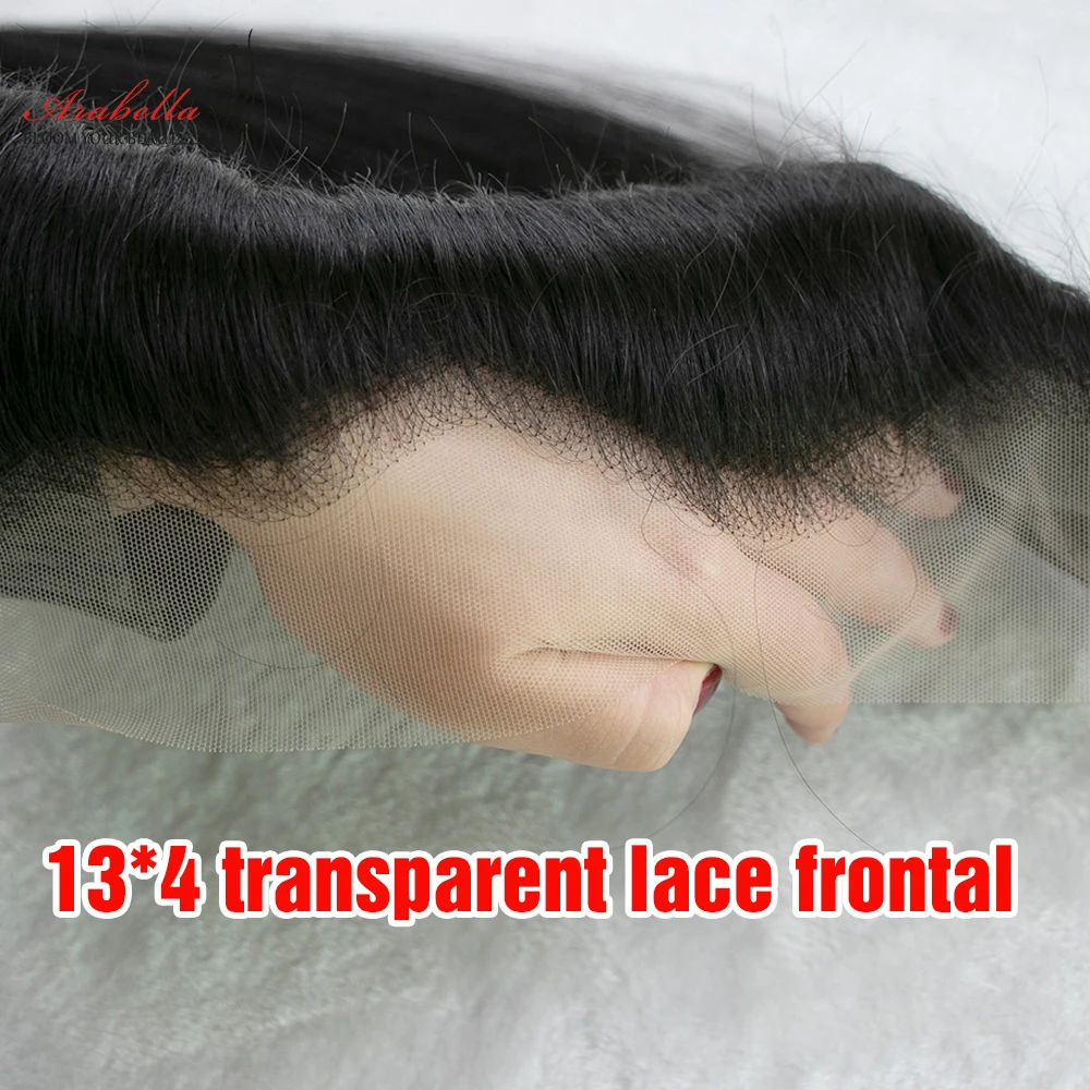 Вьющиеся волосы пряди с прозрачным кружевом фронтальной 100% человеческие Arabella