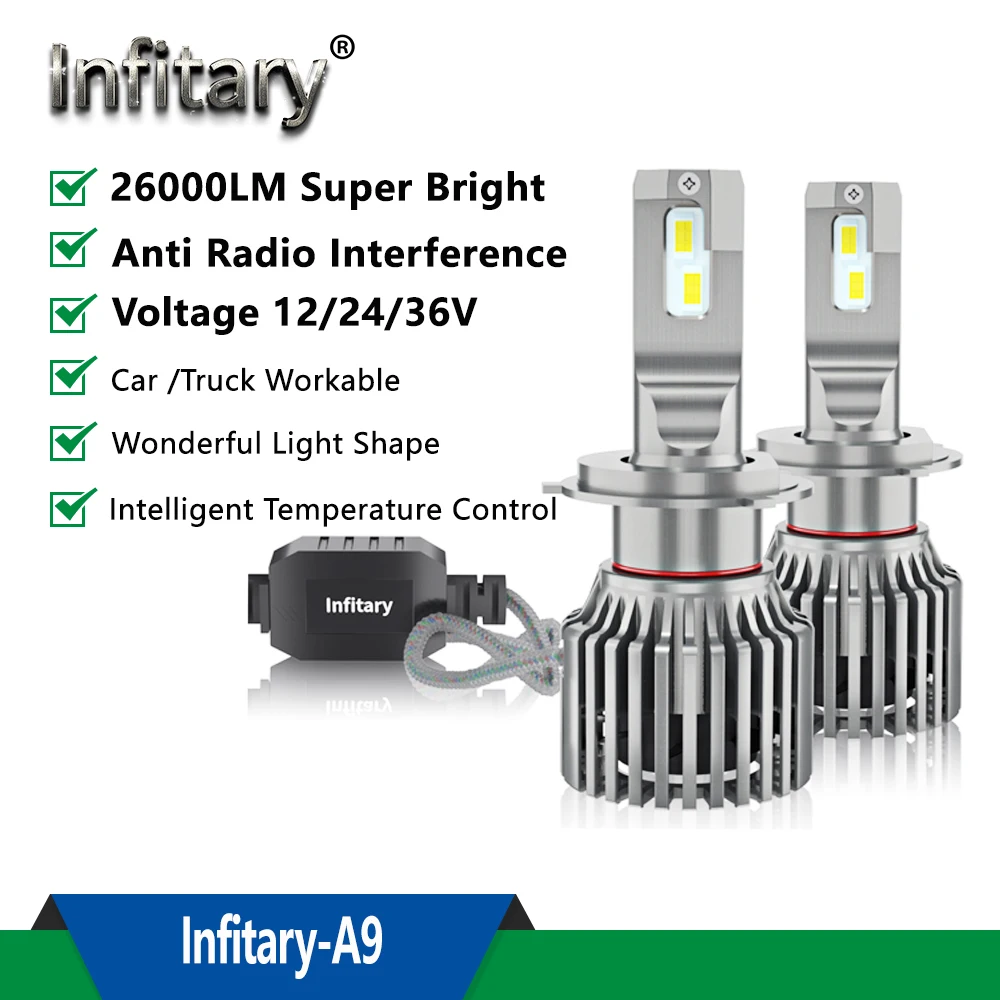 Infitary для грузовых автомобилей 26000LM супер яркий hb4 led 20000lm h4 светодиодные фары h7