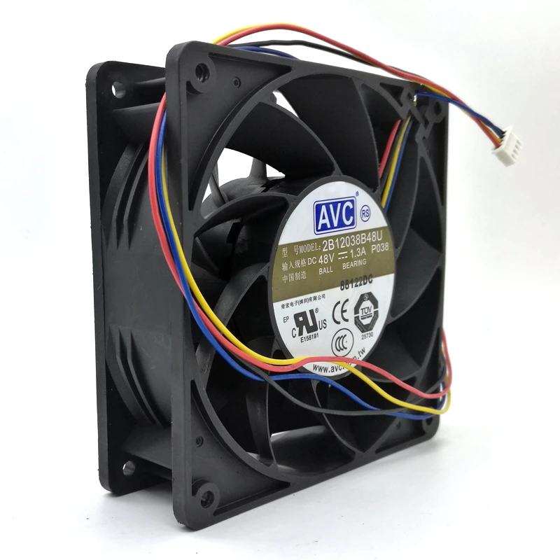 120 мм вентилятор охлаждения 12 см Новый оригинальный для AVC 2B12038B48U DC48v 1 30a 120x120x38 4