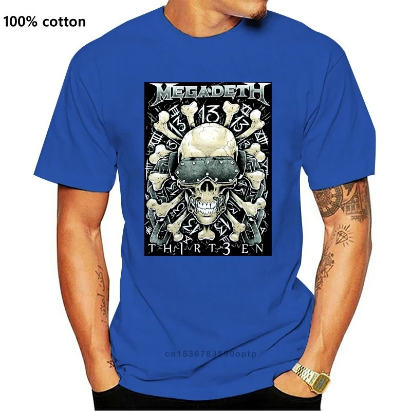 

Футболка мужская повседневная, хлопок, Megadeath Th1rt3en