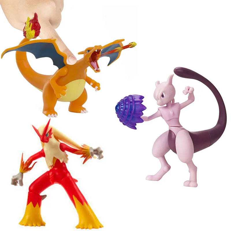 Аниме Боевая фигурка Charizard Mewtwo Блейзер экшн игрушка Коллекция мультфильм Покемон