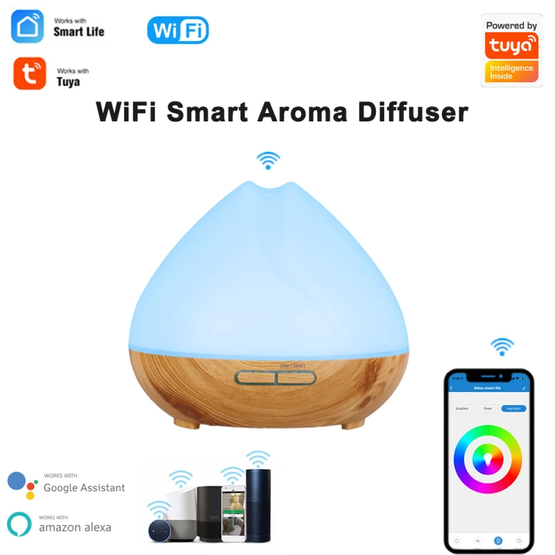 

Умный увлажнитель воздуха Tuya с Wi-Fi, 400 мл