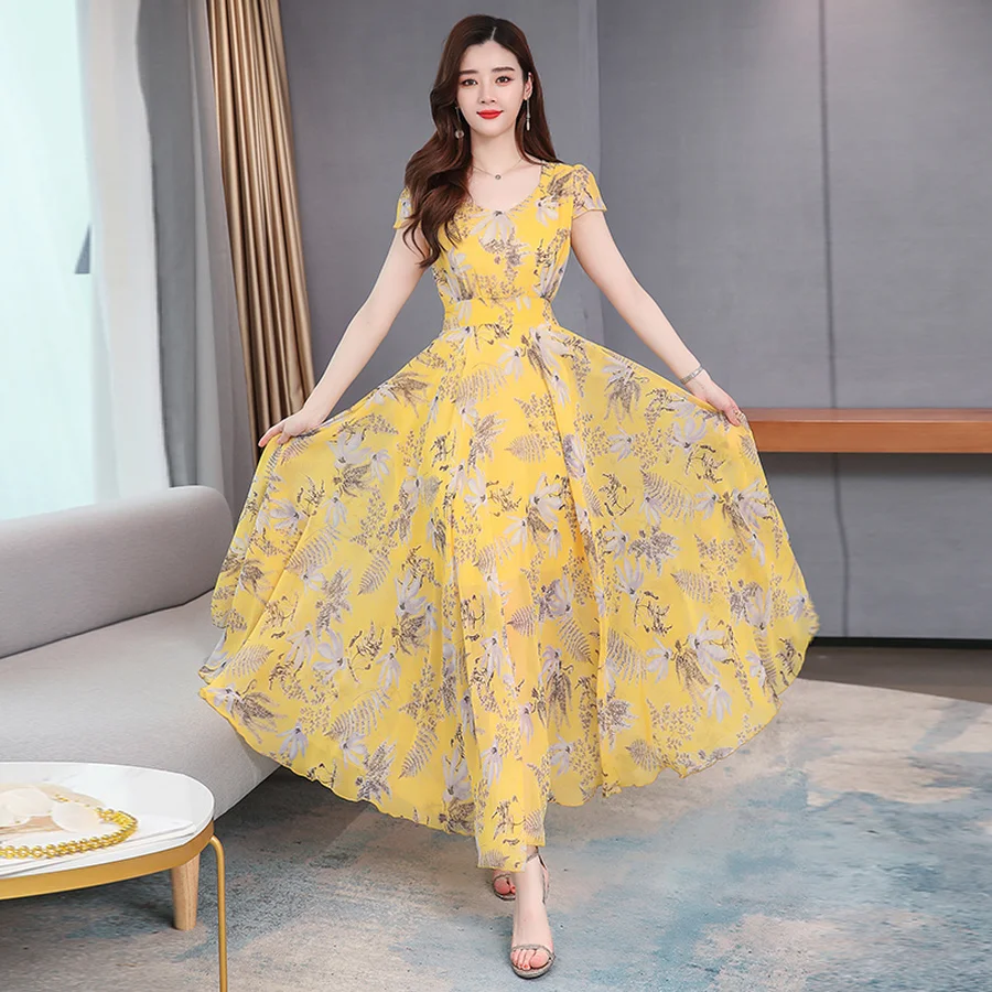2020 Vintage Print Chiffon Mesh Maxi Dress Spring Summer 4XL Plus Size Runway Midi Dresses Elegant Women Bodycon Party Vestidos | Женская