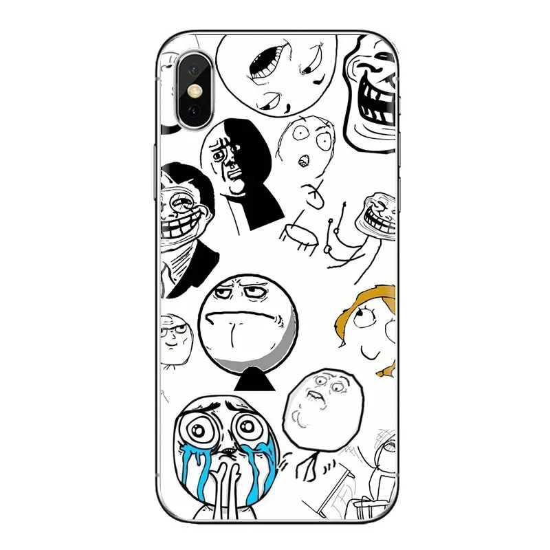 Прозрачные чехлы из ТПУ для huawei Honor 7X V10 6C V9 6A Play 9 mate 10 Pro Y7 Y5 P8 P10 Lite Plus GR5 2017 Rage Comics Face