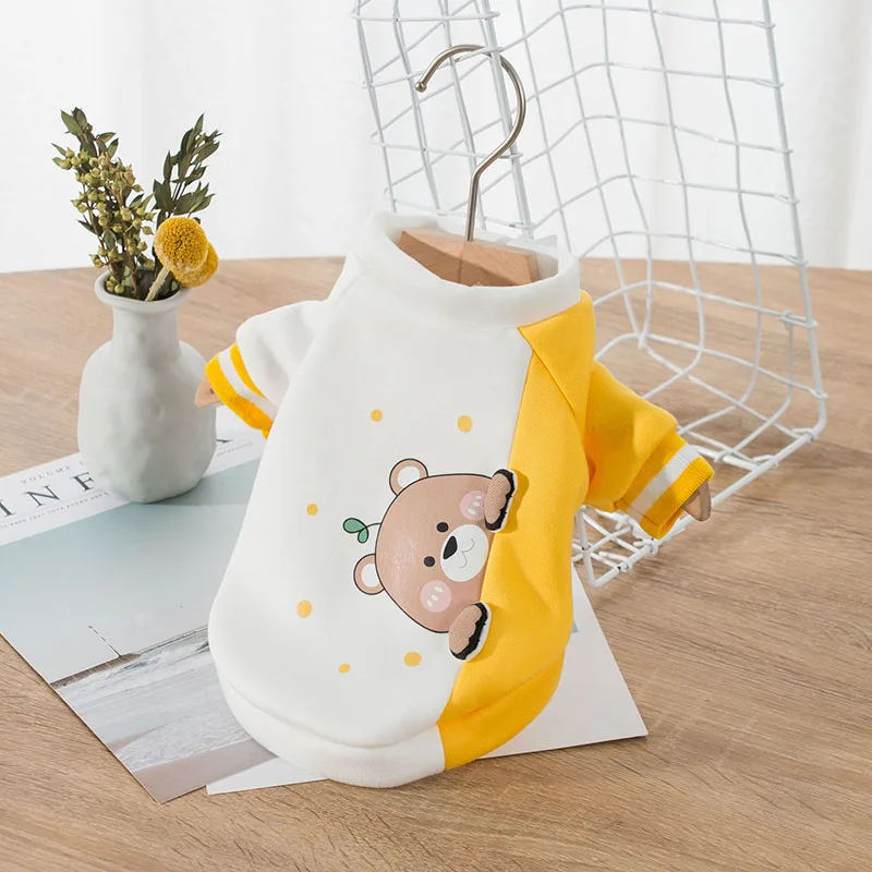 

Cute Dog Cloths Bear Print Coat For Small Dog Winter Jacket for Chihuahua Shih Tzu Sweatshirt Puppy Cat Pullover Pet Costume