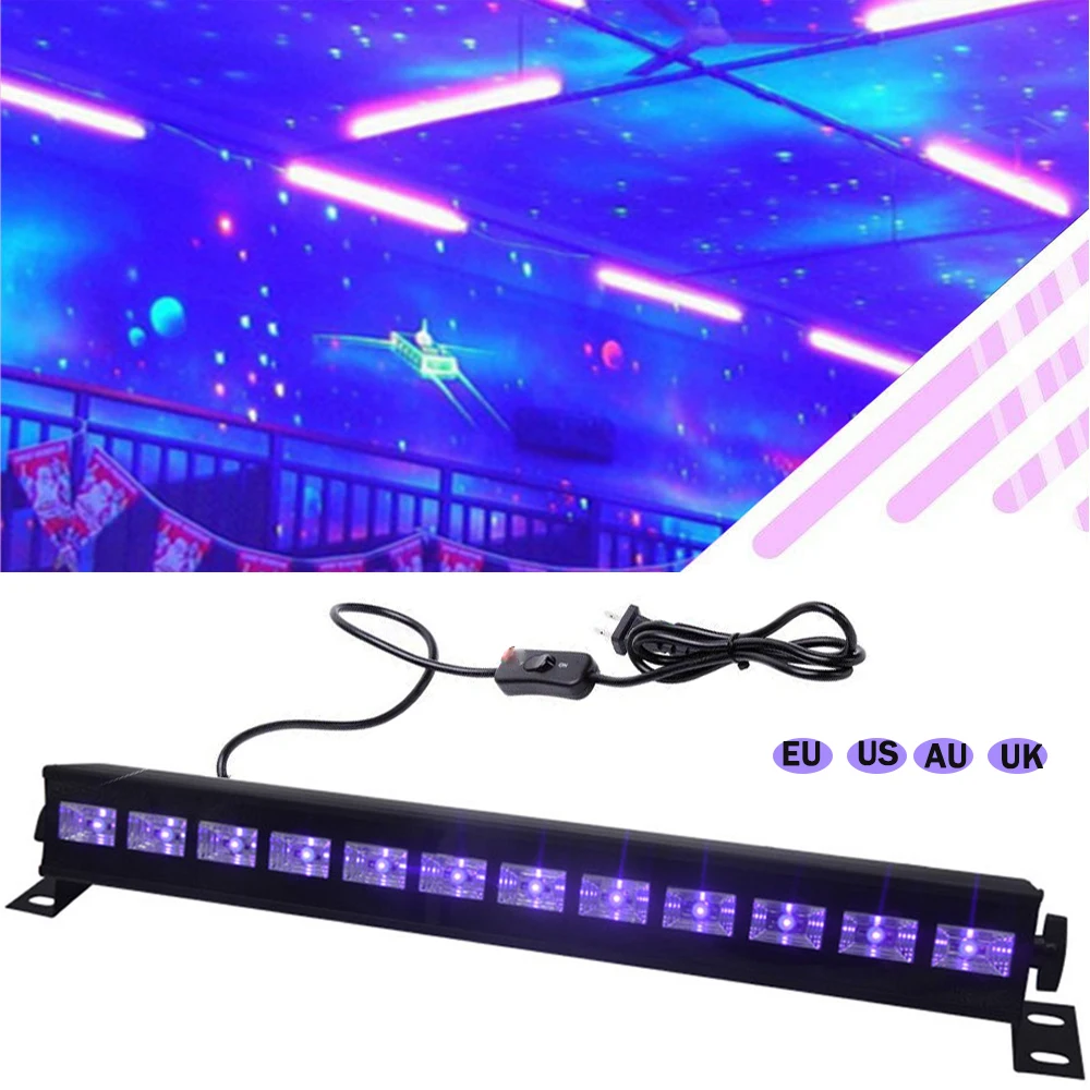 

12 LED 36W LED Stage Light Effect DJ Disco UV Violet Wall Washer Spotlight Party Bar Floodlight AC 100-240V Laser Black Lights