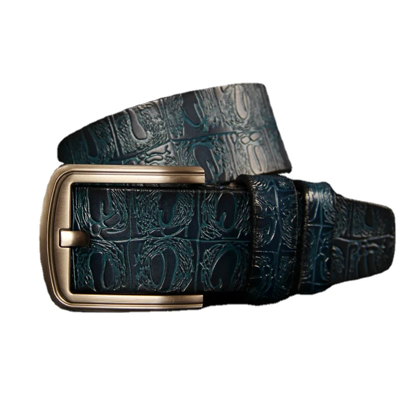 

Men Printing Belts High Quality Cow Genuine Leather Designer Belt Male Fashion Classic Vintage Pin Buckle Strap For Cowboy Jeans