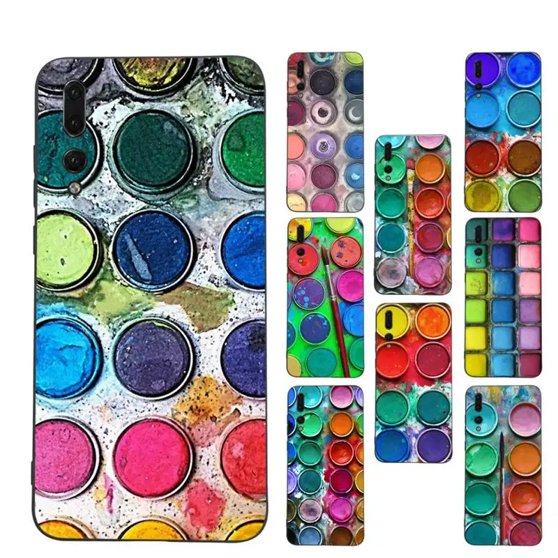

Watercolors Set Paint Palette Painting Box Phone Case Soft Silicone Case For Huawei p 30lite p30 20pro p40lite P30 Capa