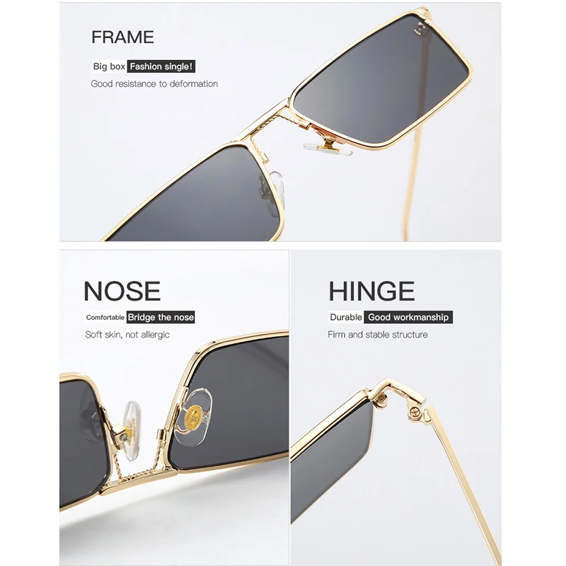 

Fashion Classic Vintage Square Sunglasses Women Men 2021 Luxury Brand Designer Metal Sun Glasses Travel Driving Shades UV400