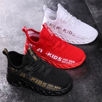black kids running sneakers mesh tennis sport shoes for boys lightweight children casual walking shoes breathable girls sneakers