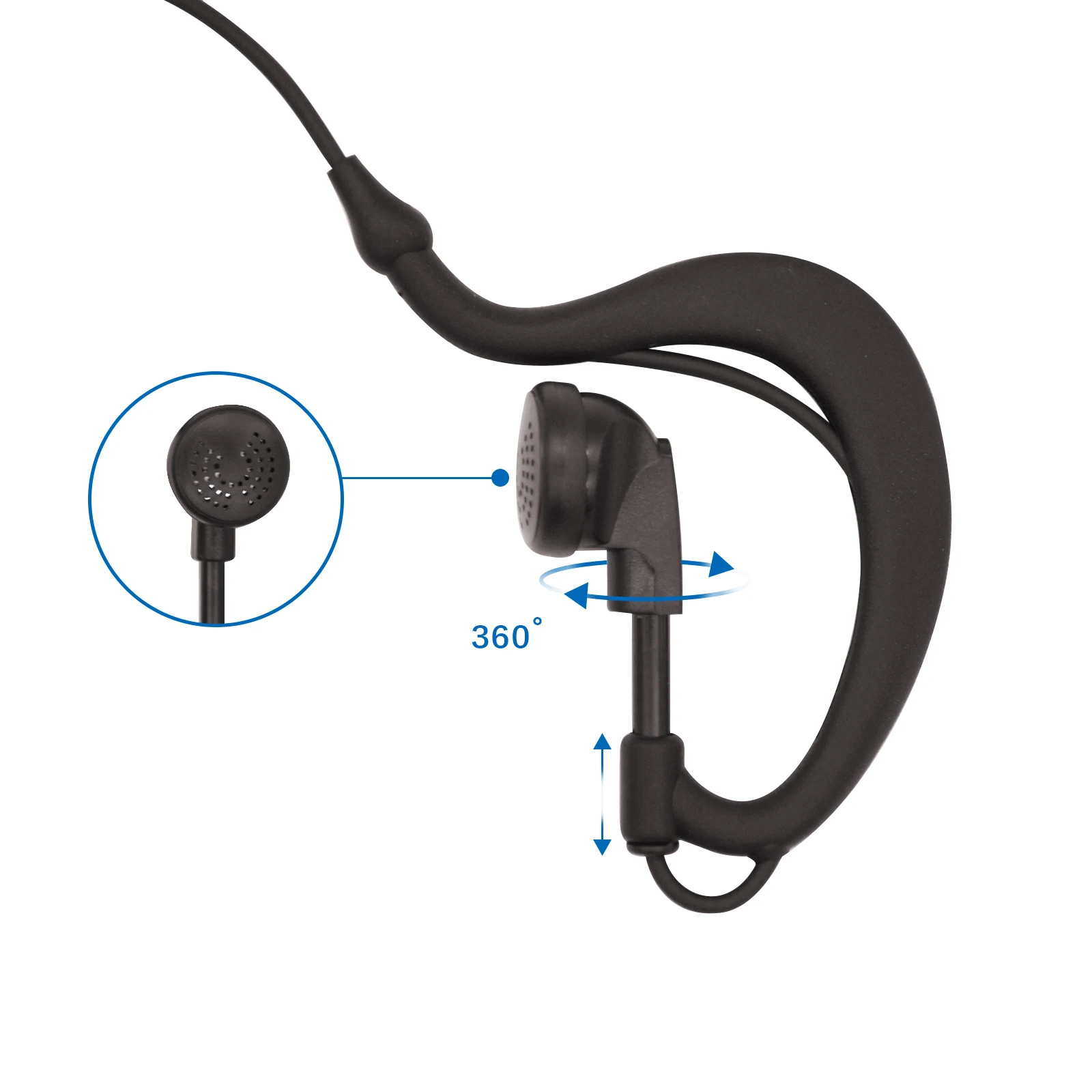 Single-Wire Walkie Talkie Earpiece Compatible for Motorola CLS1410 CP200 GP2000 XU1100 PRO1150 MU12 Radio with PTT Mic Headset