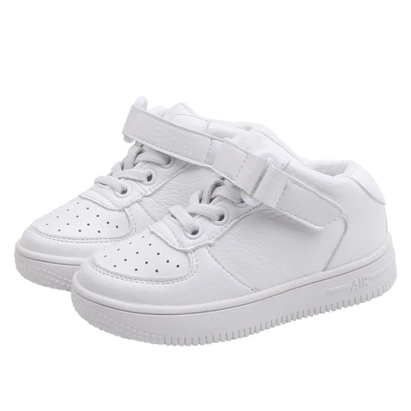 Осенне-зимняя новая детская маленькая белая обувь для мальчиков и девочек