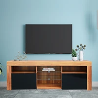 145 modern 57 tv stand tv cabinet matte body high gloss fronts with 16 color leds for home living room