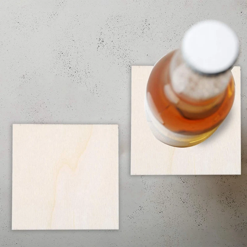 

80 Pieces Square Unfinished Blank Wood Pieces for Painting Writing and DIY Arts Crafts Project,3 x 3 Inch