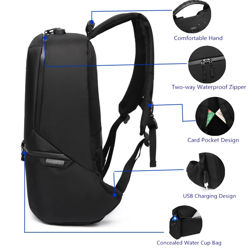 Школьные ранцы OZUKO для мужчин и женщин повседневные Рюкзаки ноутбука 15 6 дюйма