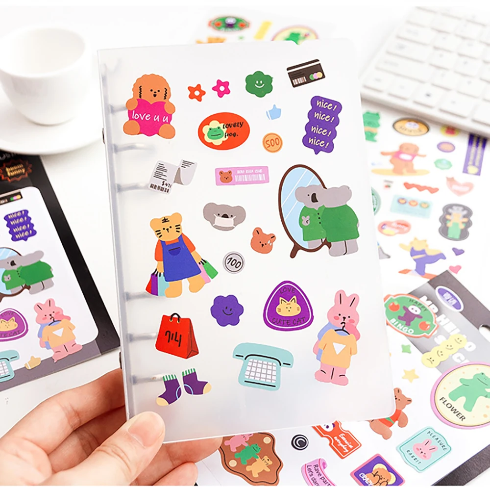 

Kawaii Animal Rabbit Bear Stickers Scrapbooking Decorative Cute Sticker Korean DIY Diary Album Stick Label School Stationery