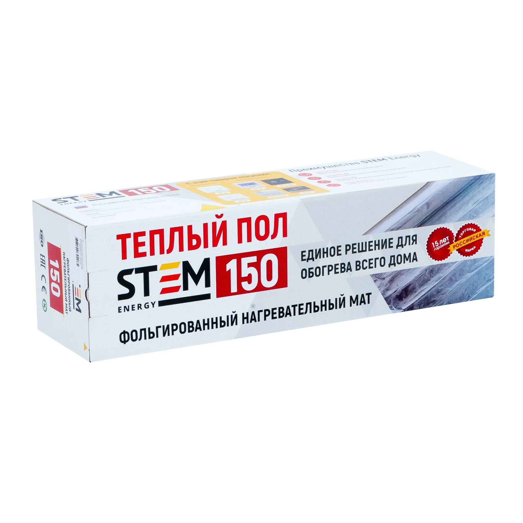 Электрический фольгированный теплый пол STEM Energy 1 кв. м 150 Вт. Тонкий под линолеум