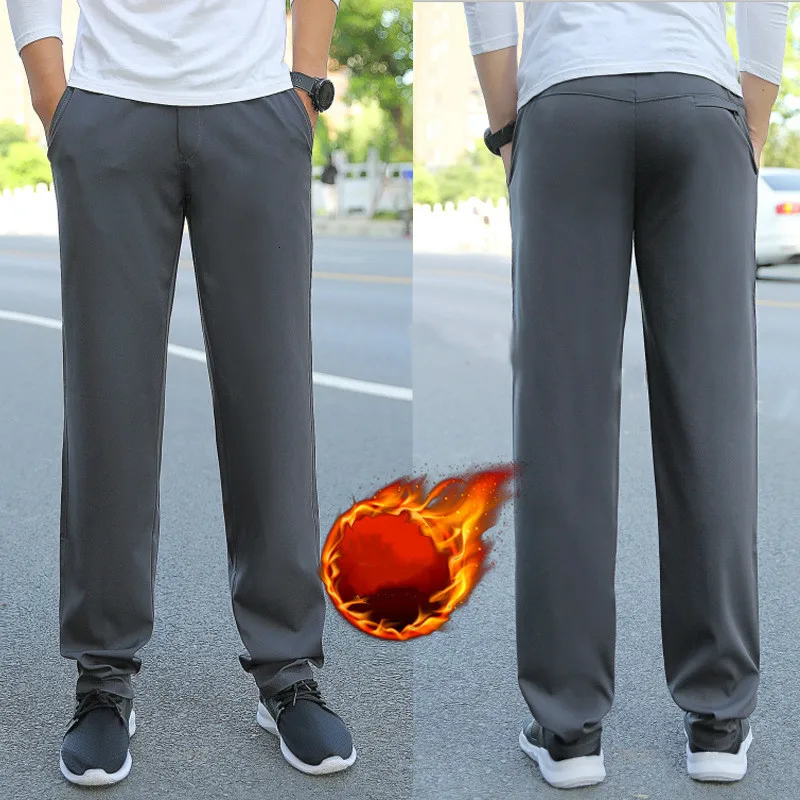 Осень-зима повседневные штаны мужские Толщина Свободное пальто с большим