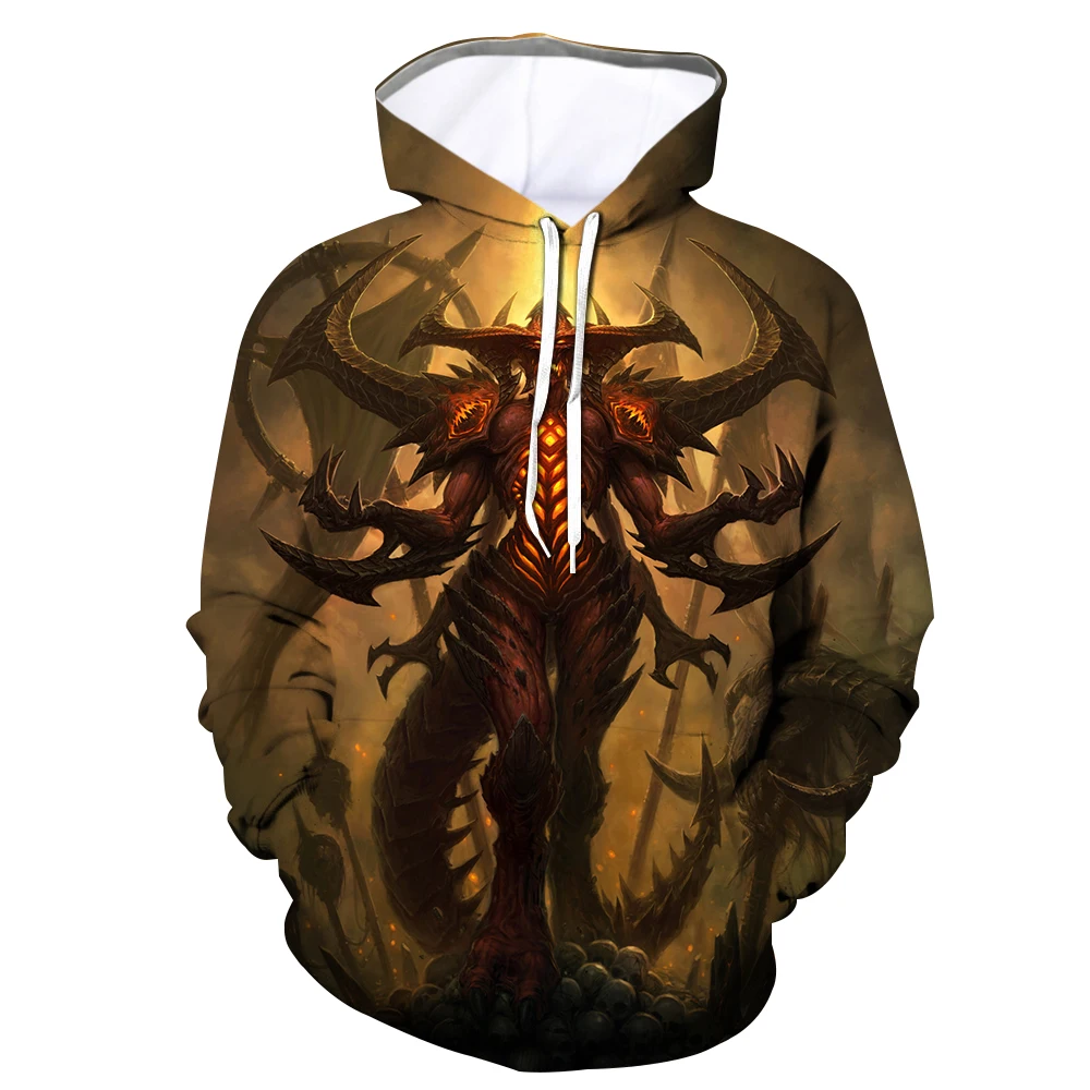 Модная Осенняя мужская 3D Толстовка Diablo 3 RPG с рисунком игры, толстовка унисекс, кофта для бега, повседневная одежда, большие размеры