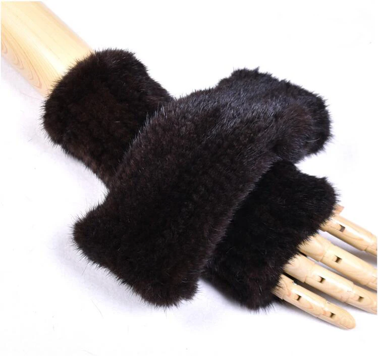 

Зимние женские перчатки из натурального меха норки, вязаные, гибкие, удобные и мягкие, сохраняют ваши руки теплыми