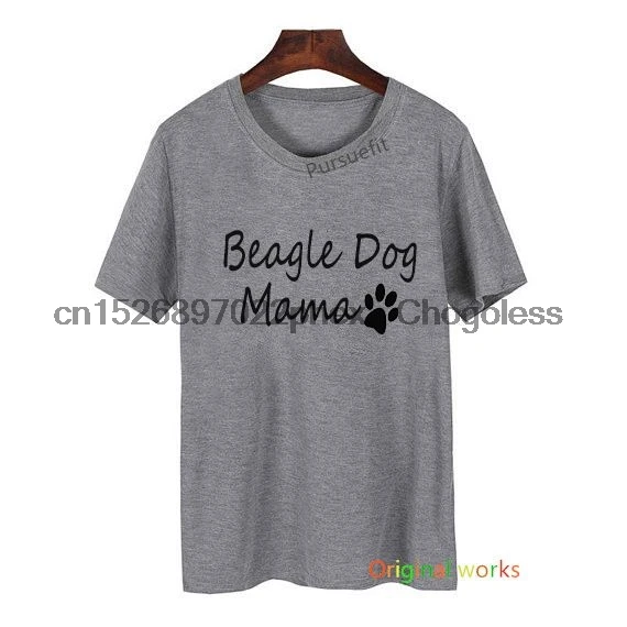 Бигль футболка мама тросточка Мама Жизнь письма печатаются для женщин с О
