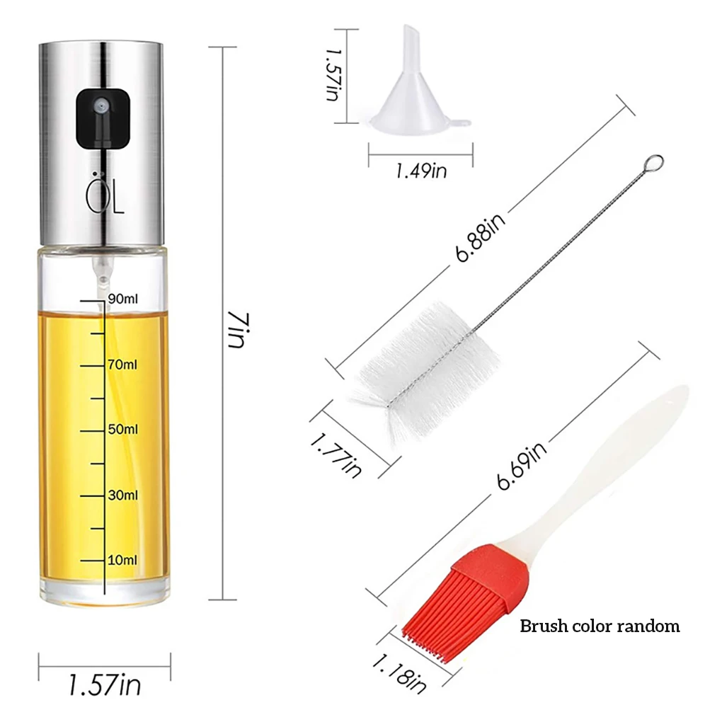

Oil Sprayer Dispenser Oil Sprayer Bottle Glass Bottle Barbecue Cooking Oil Pot Leak-proof Kitchen Bottle Set Oil Brush