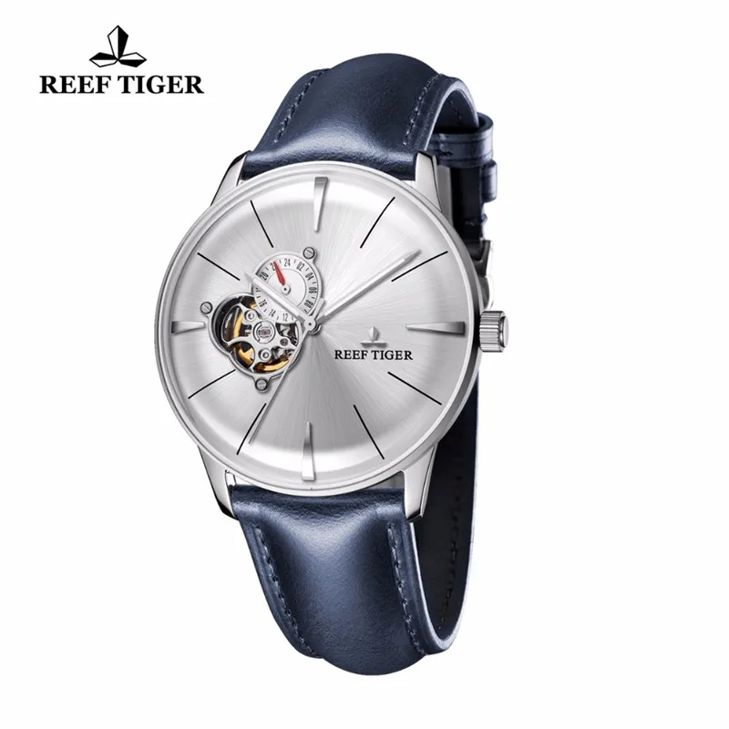 Reef Tiger бренд Tourbillon циферблат светящийся указатель автоматические часы топ