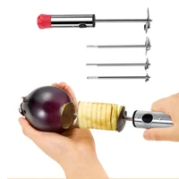 drill vegetable fruit corer stainless steel tools making stuffed vegetables easy grip core remover with 4 blades for kitchen