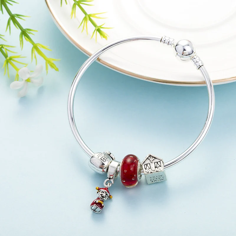 SEIALOY модные розовые браслеты с подвесками в форме сердца и бантом из бисера