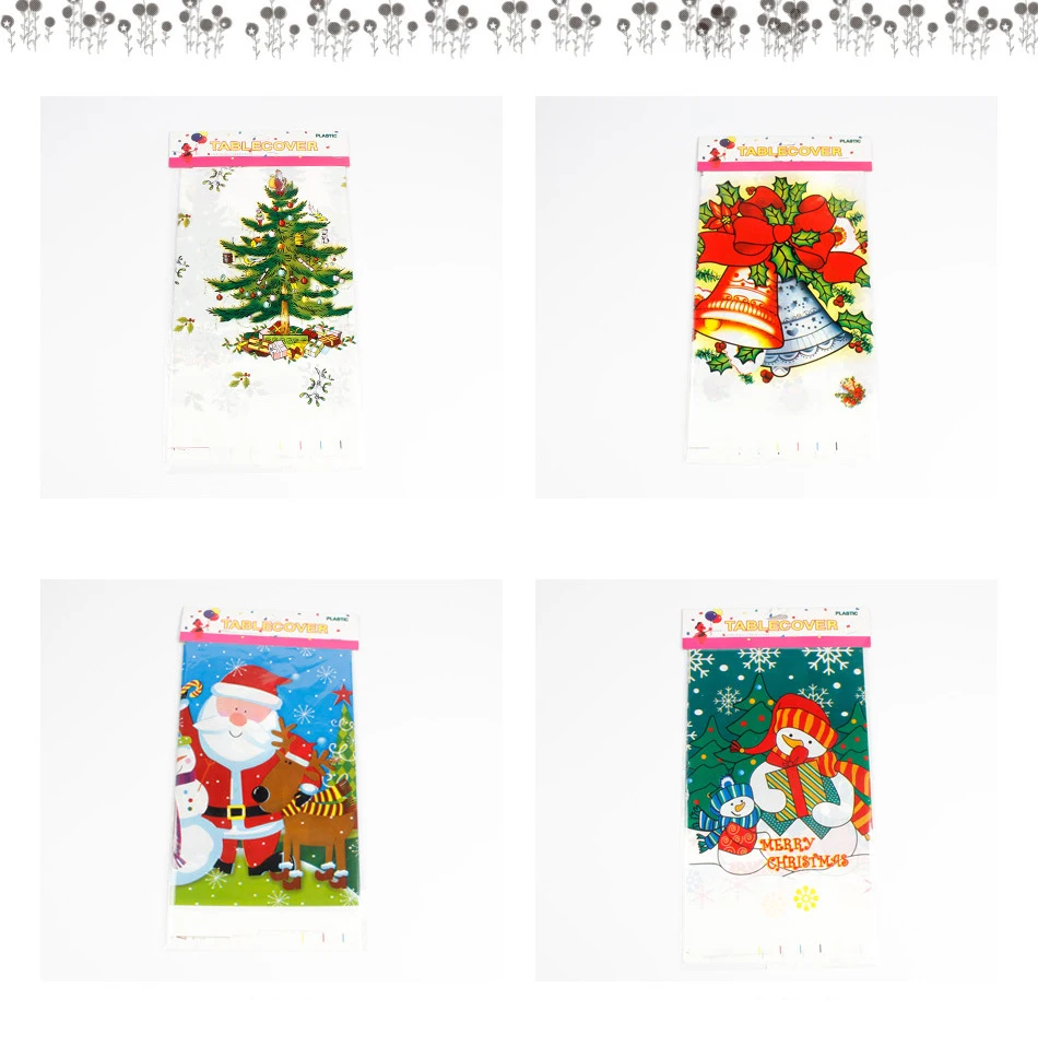Рождественское украшение для дома скатерть из ПВХ прямоугольные Чехлы вечерние