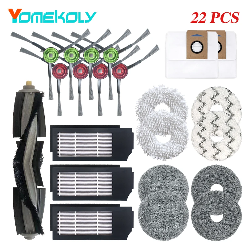 

For ECOVACS X1 TURBO X1 OMNI Robot Vacuum Cleaner Main Brush Side brushes HEPA Filters Mop Cloths Dust Bags Accessories