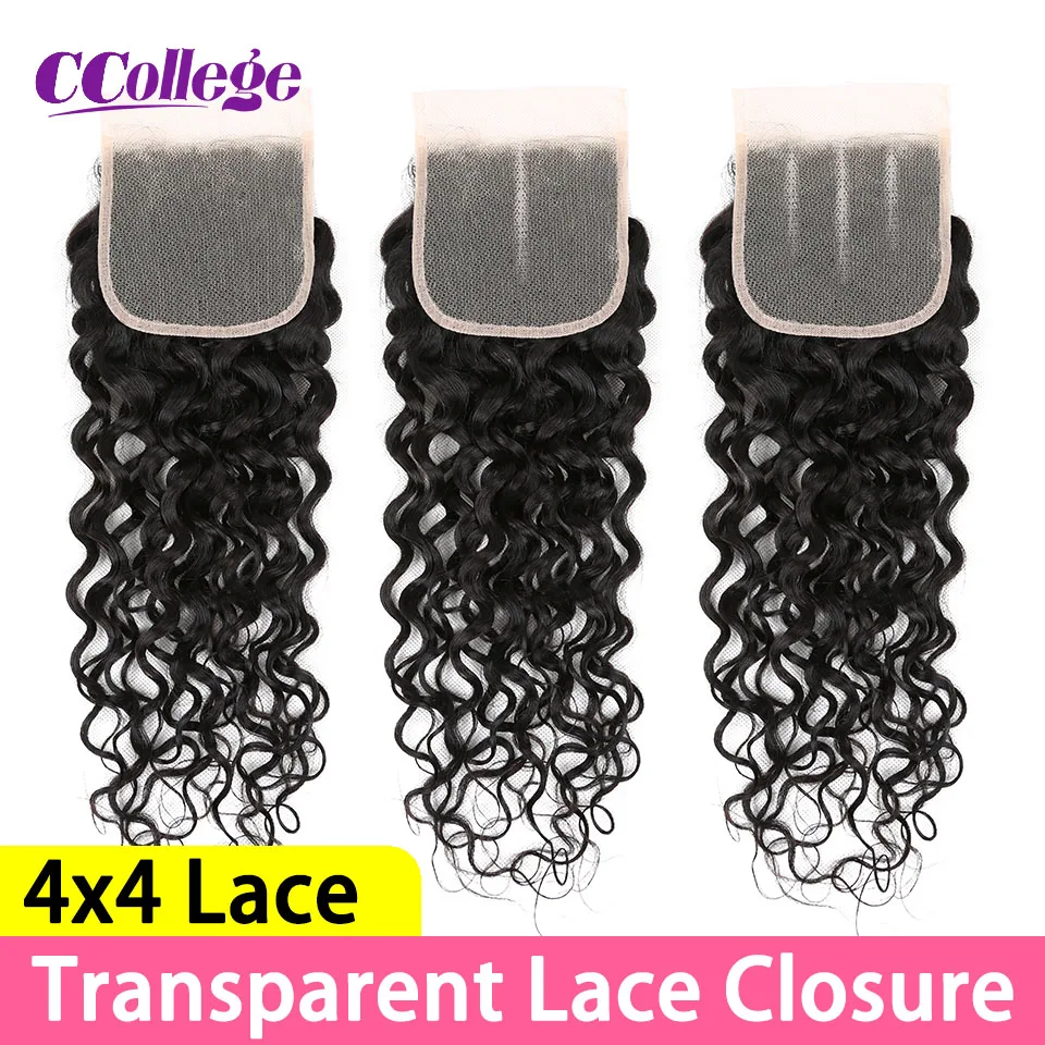 CCollege кружевная застежка только человеческие волосы волнистые прозрачные
