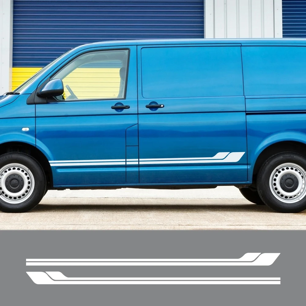 

Автомобильные двусторонние виниловые наклейки для Volkswagen VW TRANSPORTER T4 T5 T6, автомобильные дверные боковые наклейки, декор кузова, графическая п...
