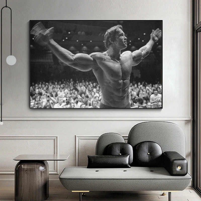 

Black and White Muscle Man Poster and Print Picture Nordic Bodybuilding Figure Canvas Painting for Gym Wall Art Decoration