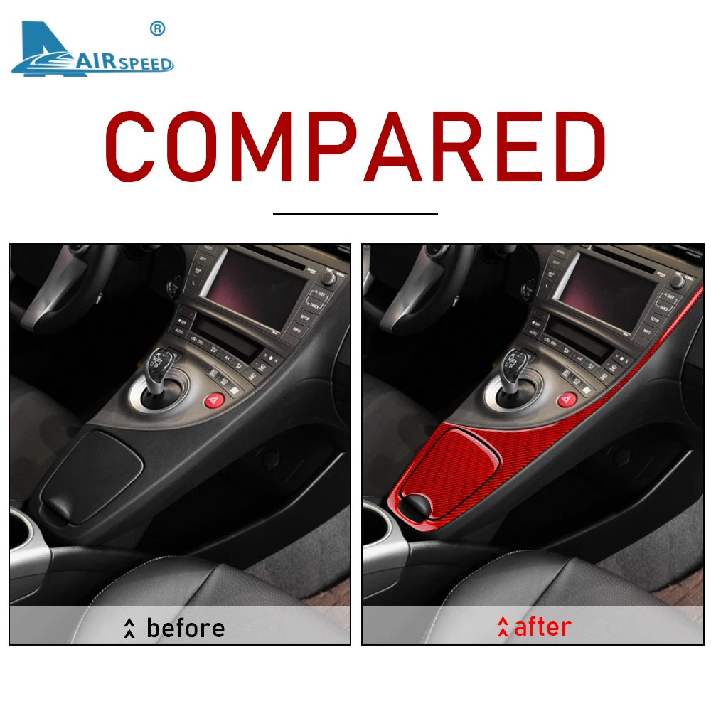 AIRSPEED Настоящее углеродное волокно для Toyota Prius 2010 2011 аксессуары внутренняя