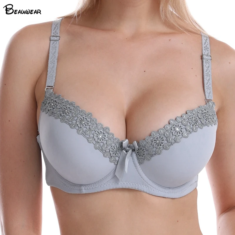 Кружевные бюстгальтеры Beauwear с вышивкой и стразами нижнее белье пуш ап
