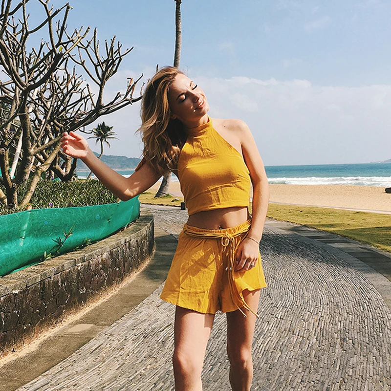 Женские хипстерские комплекты из двух предметов на шнуровке Женский комплект