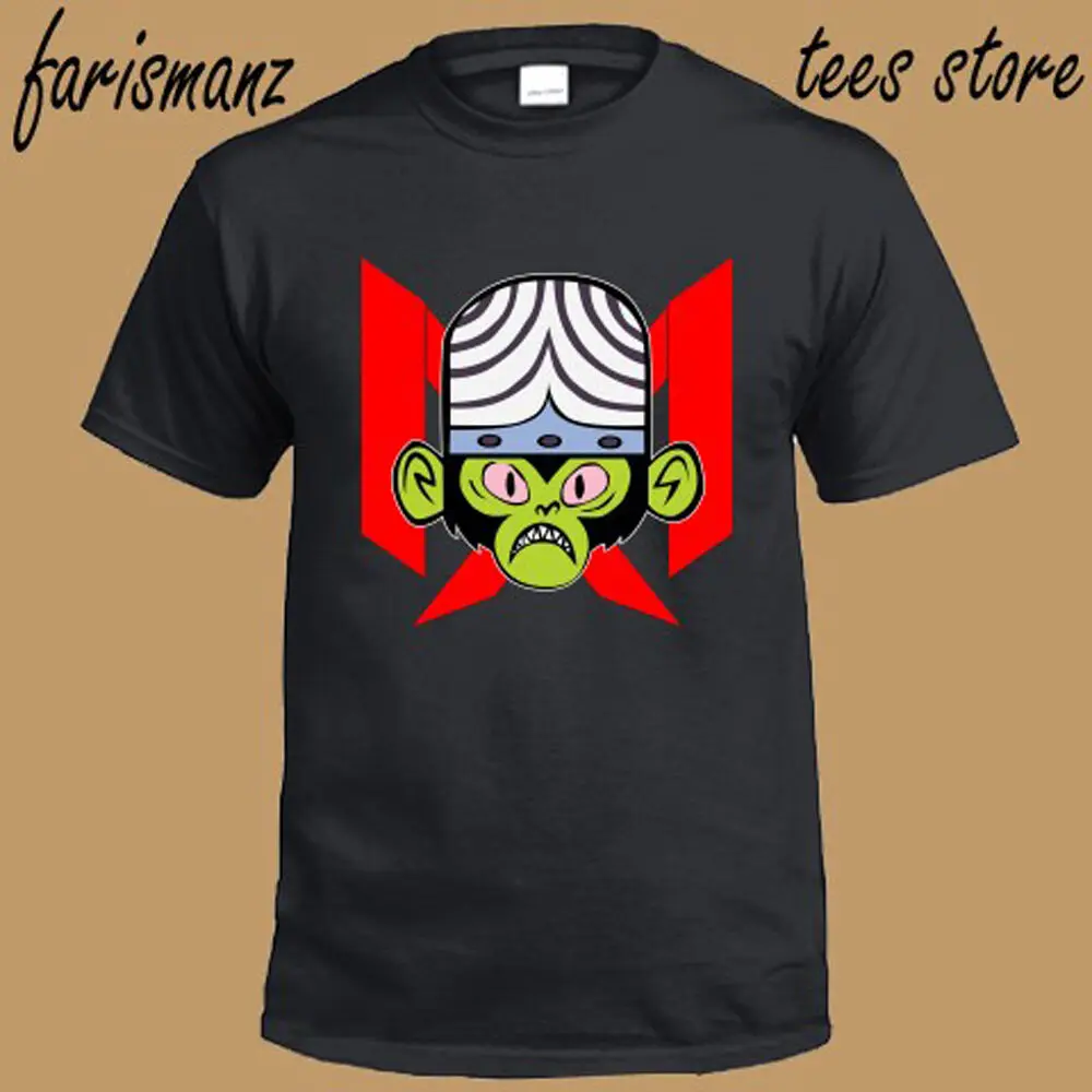 Mojo Jojo голова с голотипом забавная икона Мужская Черная Футболка размер S до