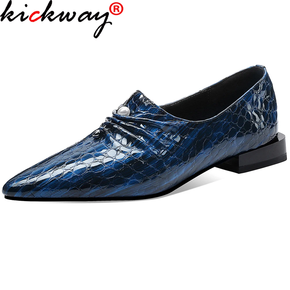 

Women dress shoes oxford genuine leather shoes women pointed head pearl ornament women casual shoes Chaussures femme size 34-40