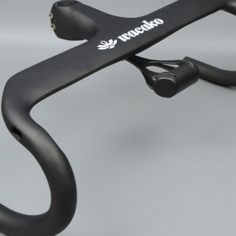 

Wacako T800 Carbon Fibre Integrated Road Bicycle Handlebar Cycling Bike Parts Road Handlebars with Stem 28.6mm