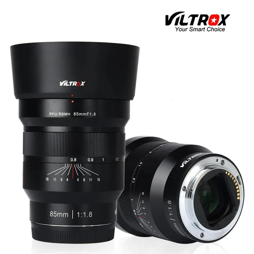 

Объектив VILTROX 85 мм f/1,8, полнокадровый, с фиксированным фокусом, с фиксированным фокусом, F1.8, для камеры Sony NEX E A9 A7M3 A7R Fujifilm с креплением FX