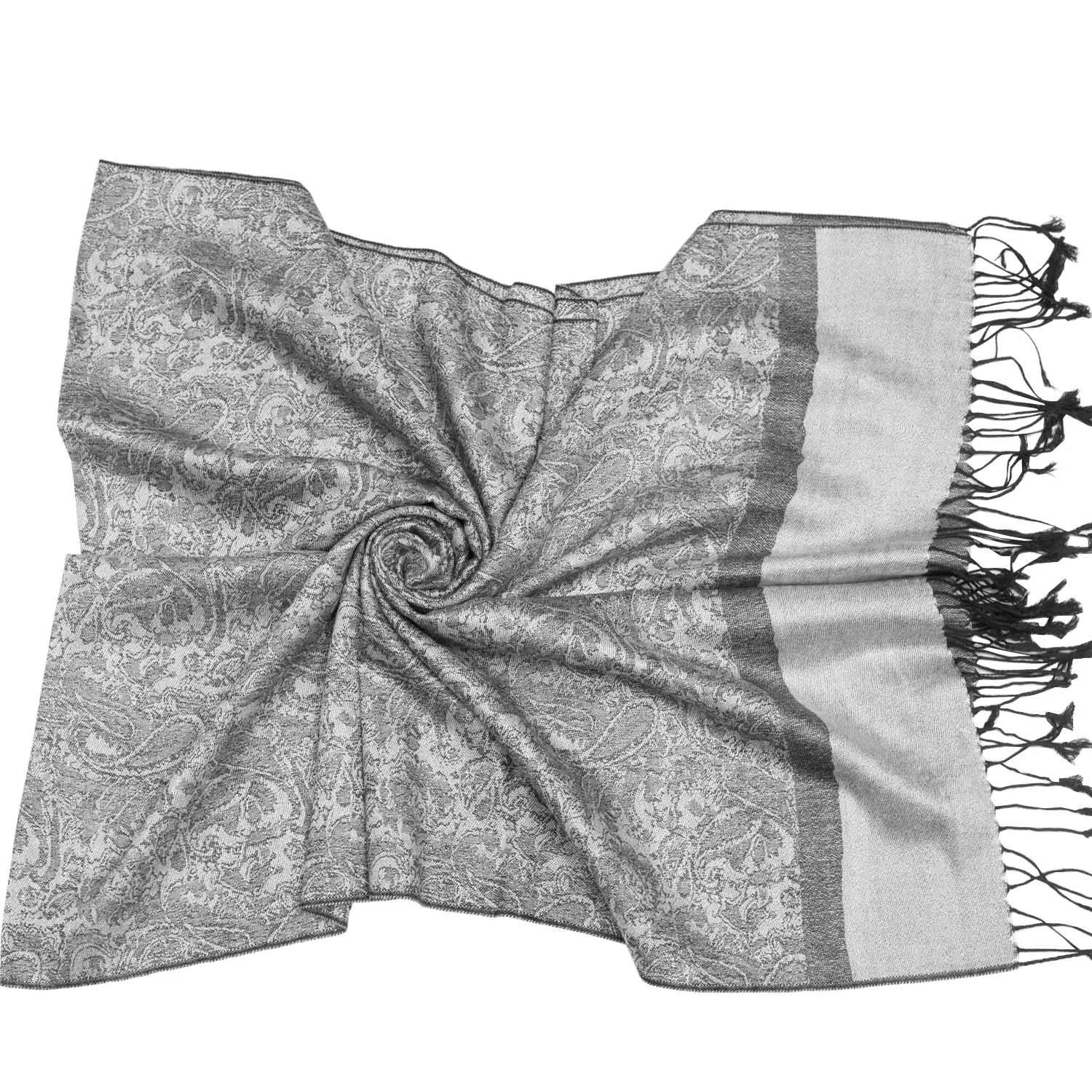 Пашимина шелковая шаль шарф Пейсли жаккардовый осенне-зимний кашемировый хиджаб