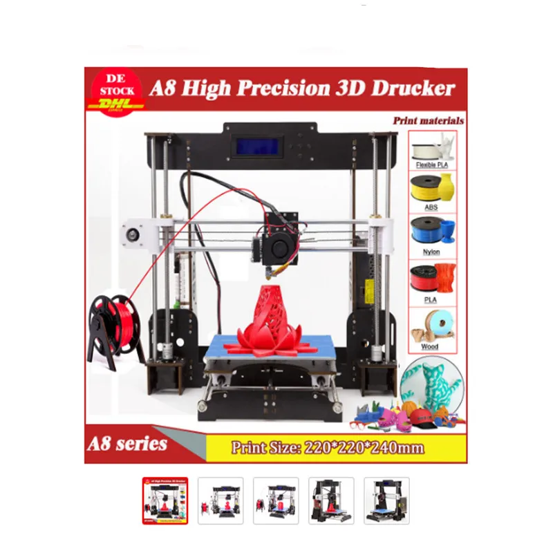 3D принтер Prusa i3 Reprap MK8 экструдер MK3 термоплатформа ЖК контроллер в наличии|3D