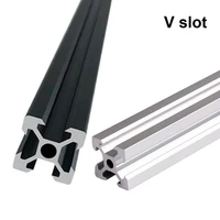 2pcs european standard 3d printer frame silver oxide anodized v slot rail aluminum extrusion 2020 series sliding rail
