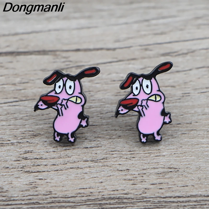 K874 Dog Cute Anime Ear Stud Earrings For Womens kids Enamel pierce Earrings Jewelry Gifts for Girls